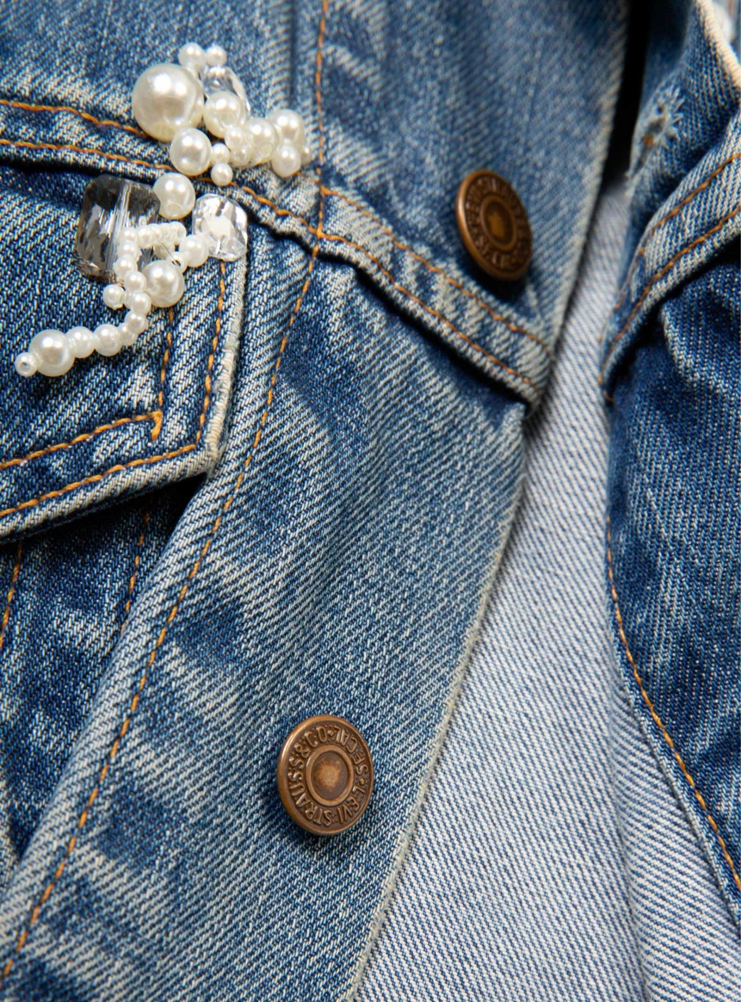 Bijou Denim Jacket【A】- Light Blue