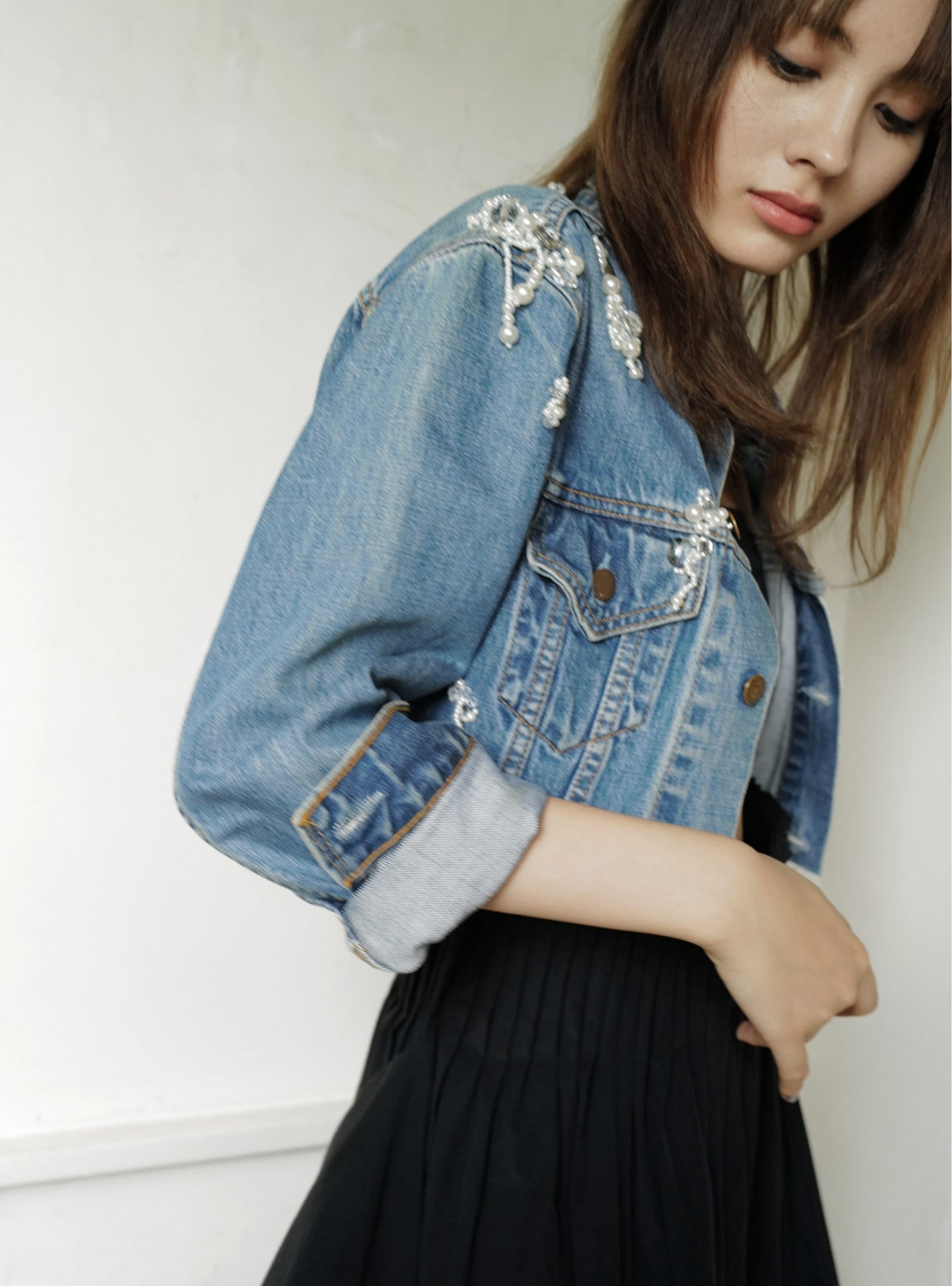 Bijou Denim Jacket【A】- Light Blue